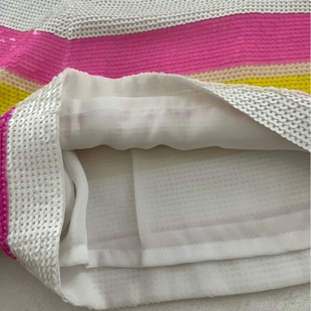 Kate Spade Cape Stripe Sequin Shorts, Multicolor, Size 0 NWOT